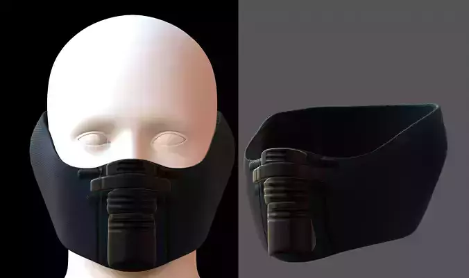 Gas mask helmet 3d model scifi Low-poly 