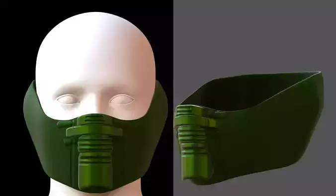 Gas mask helmet 3d model scifi Low-poly 