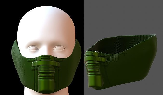 Gas mask helmet 3d model scifi Low-poly  Low-poly 3D model