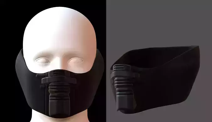 Gas mask helmet 3d model scifi Low-poly 