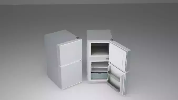 refrigerator 3d model two refrigerators Low-poly 3D model