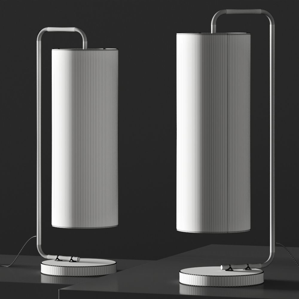 Crate and Barrel Oralee Glass Cylinder Table Lamp 3D model_1