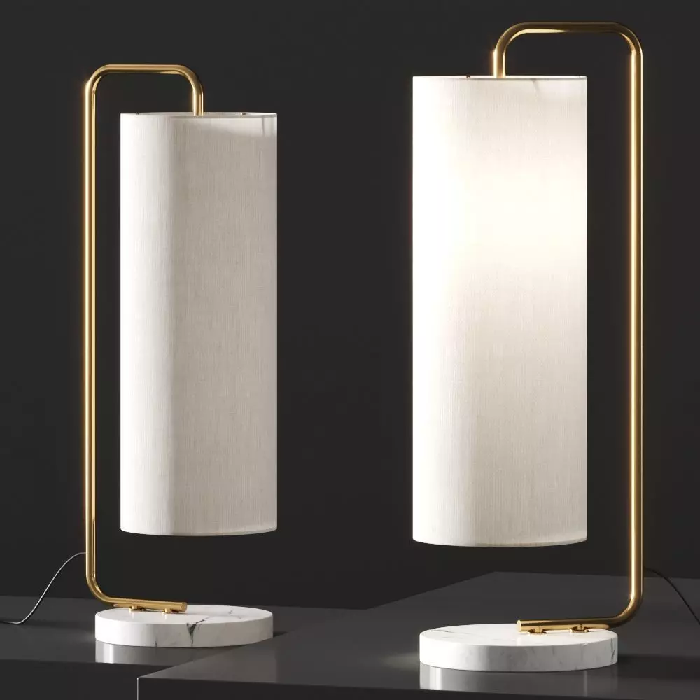 Crate and Barrel Oralee Glass Cylinder Table Lamp 3D model_0