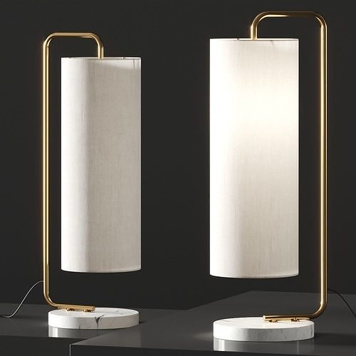 Crate and Barrel Oralee Glass Cylinder Table Lamp 3D model