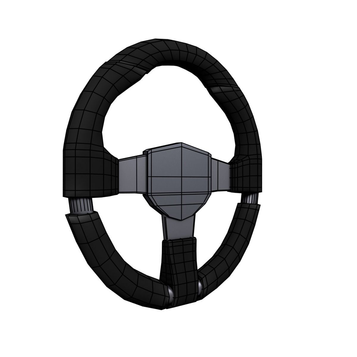 Steering Wheel Low-poly 3D model_17