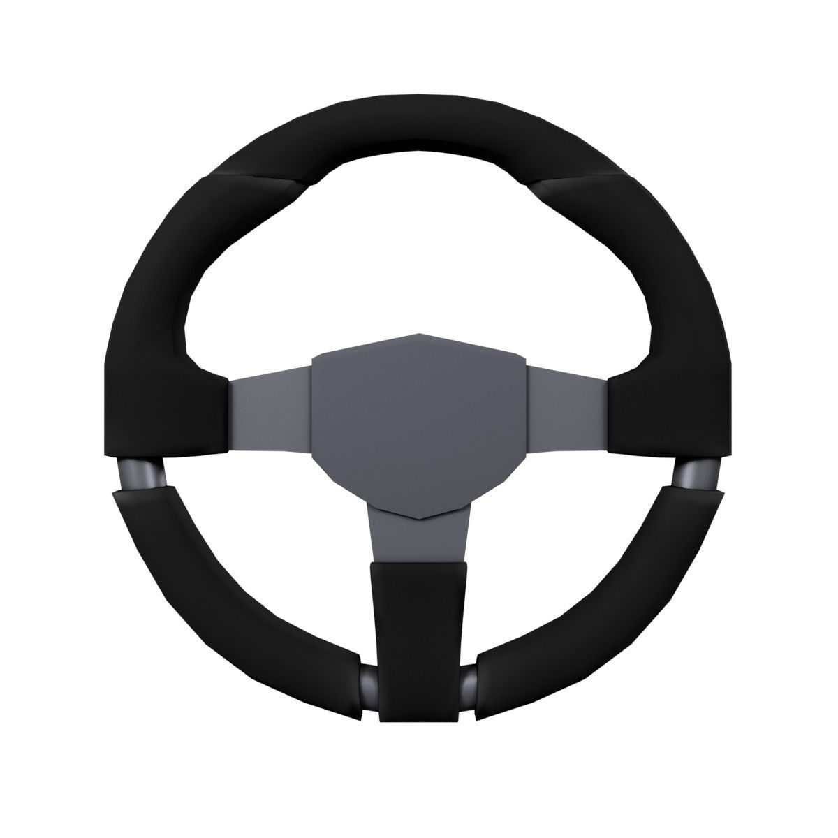 Steering Wheel Low-poly 3D model_4