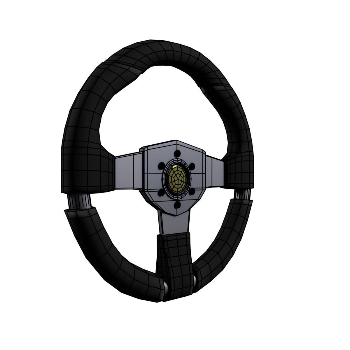 Steering Wheel Low-poly 3D model_11