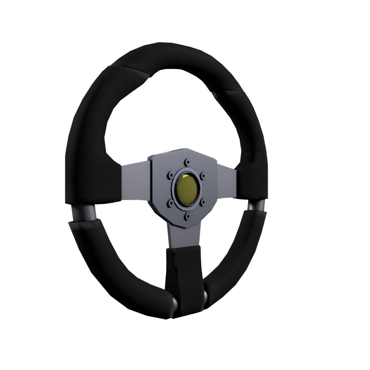 Steering Wheel Low-poly 3D model_10