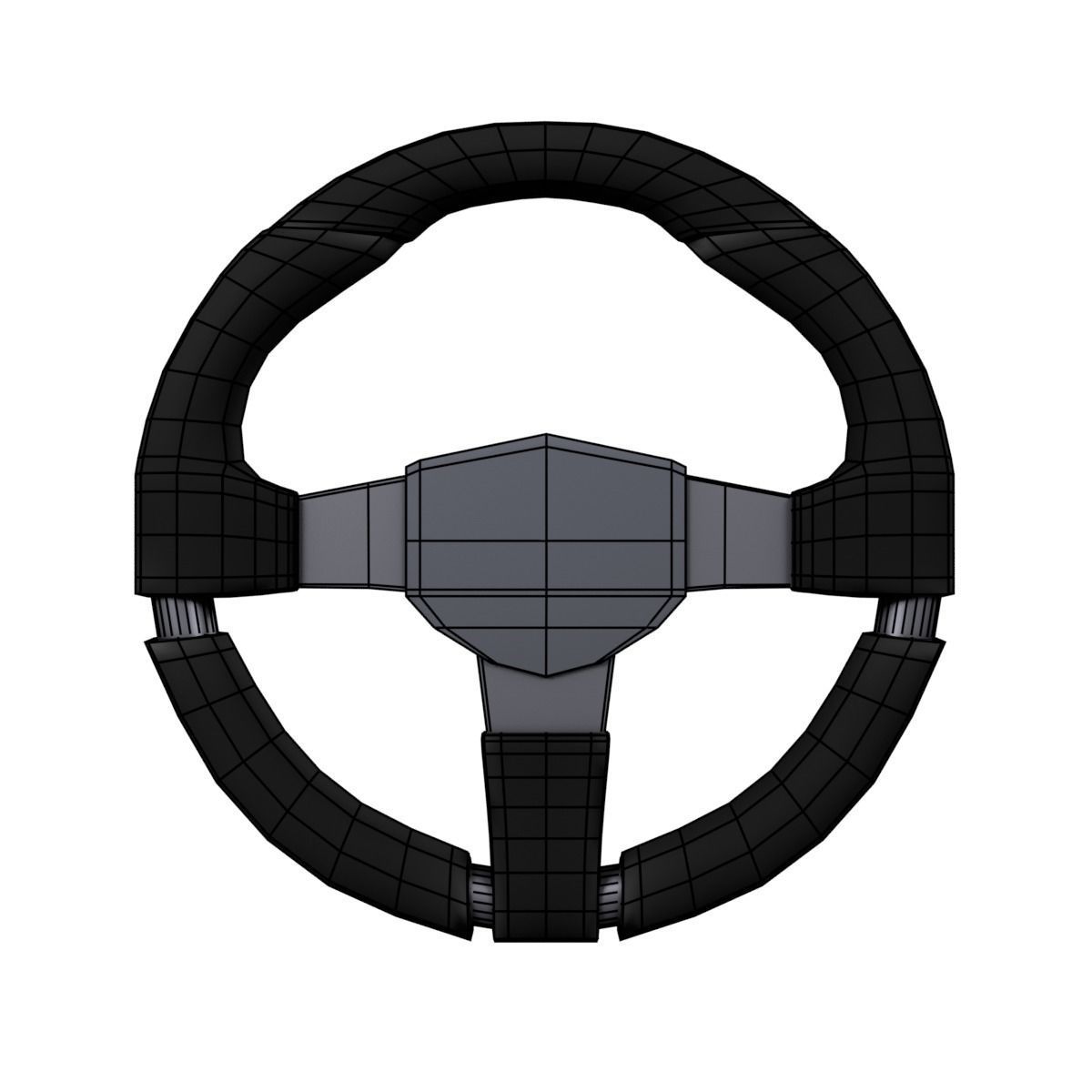 Steering Wheel Low-poly 3D model_5