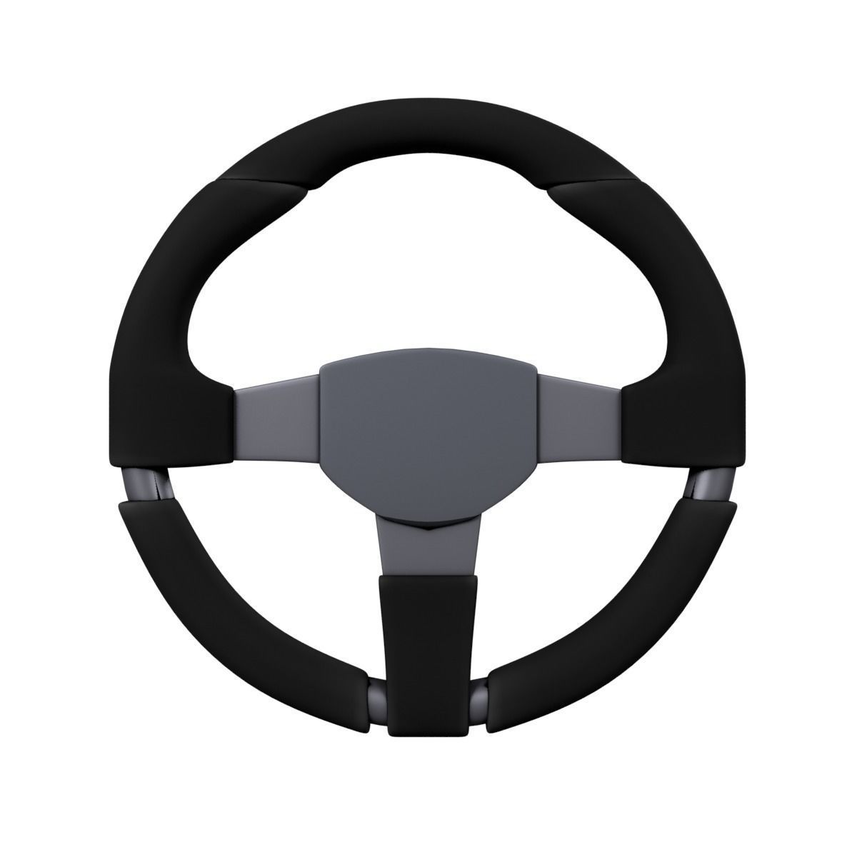 Steering Wheel Low-poly 3D model_3