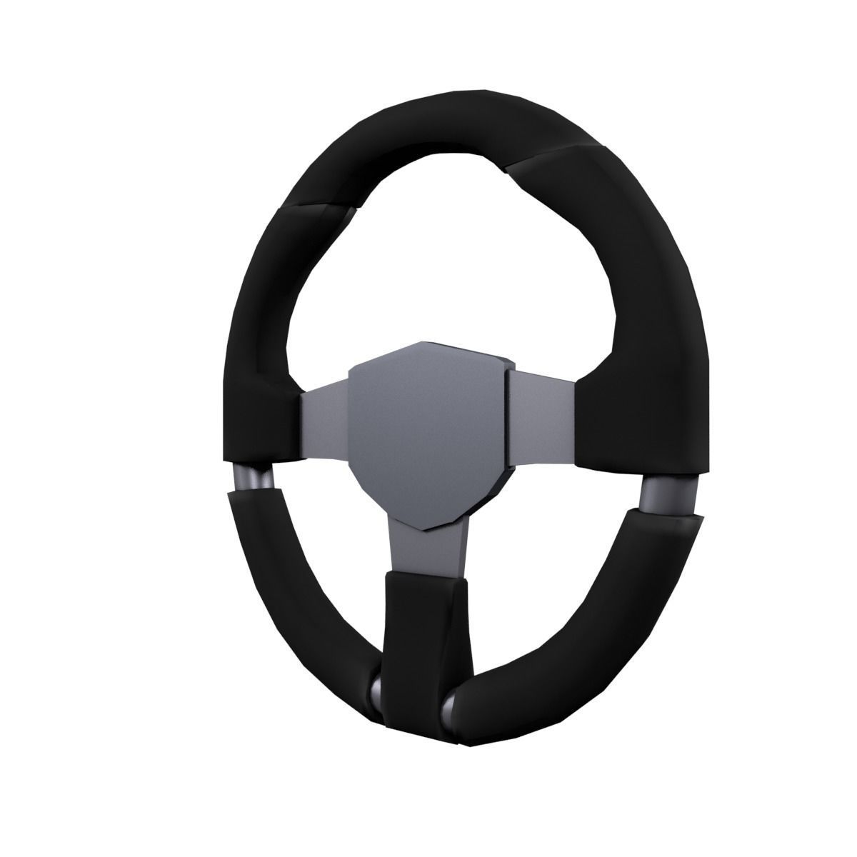 Steering Wheel Low-poly 3D model_13