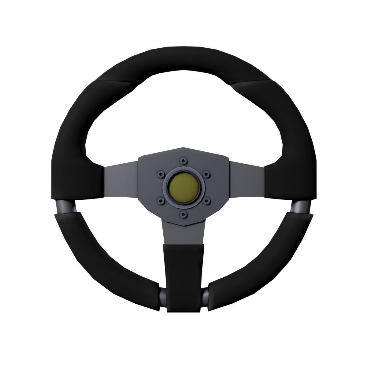 Steering Wheel Low-poly 3D model_1