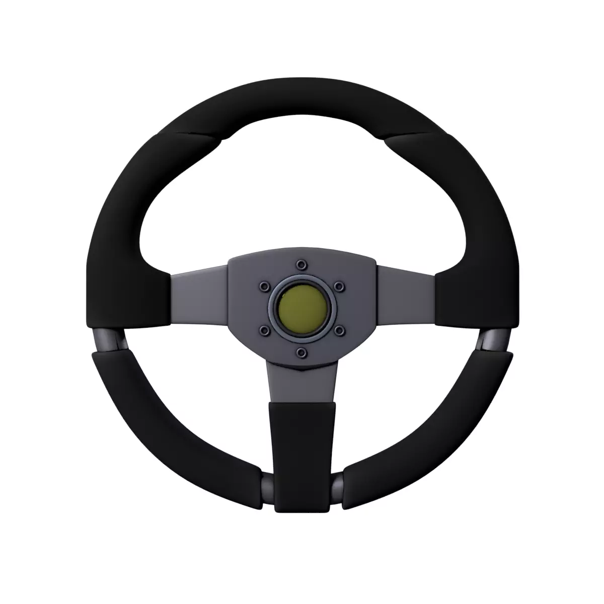 Steering Wheel Low-poly 3D model_0