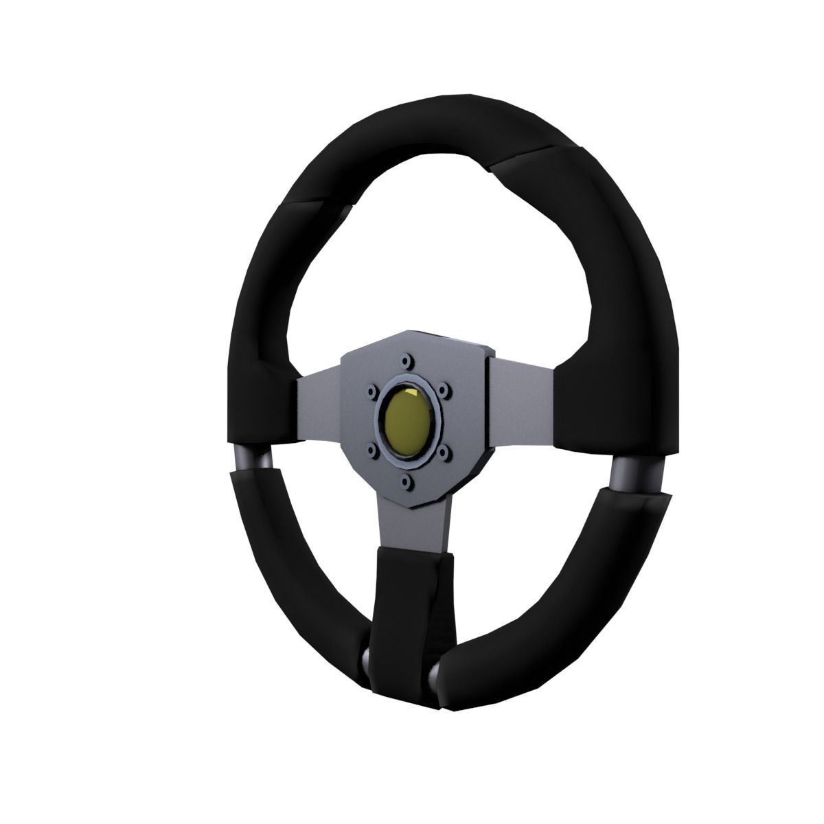 Steering Wheel Low-poly 3D model_7