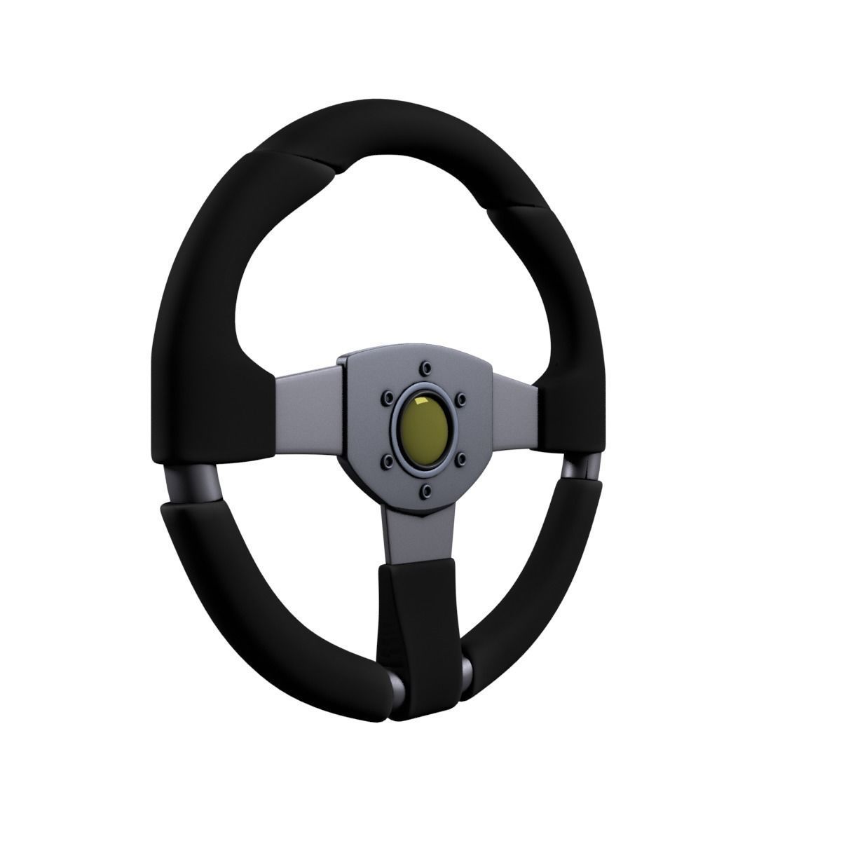 Steering Wheel Low-poly 3D model_9