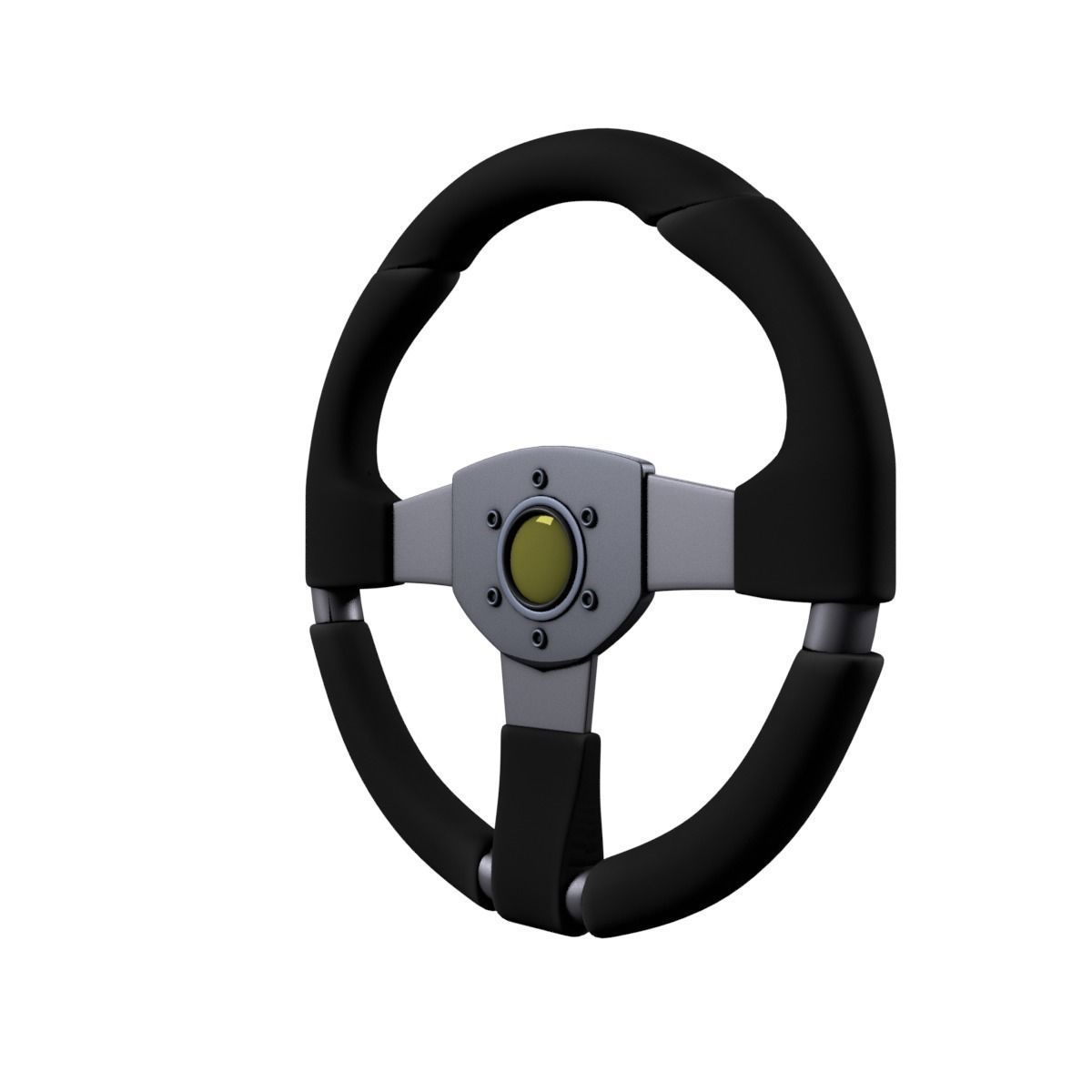 Steering Wheel Low-poly 3D model_6