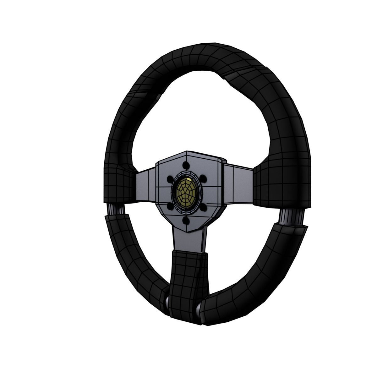 Steering Wheel Low-poly 3D model_8
