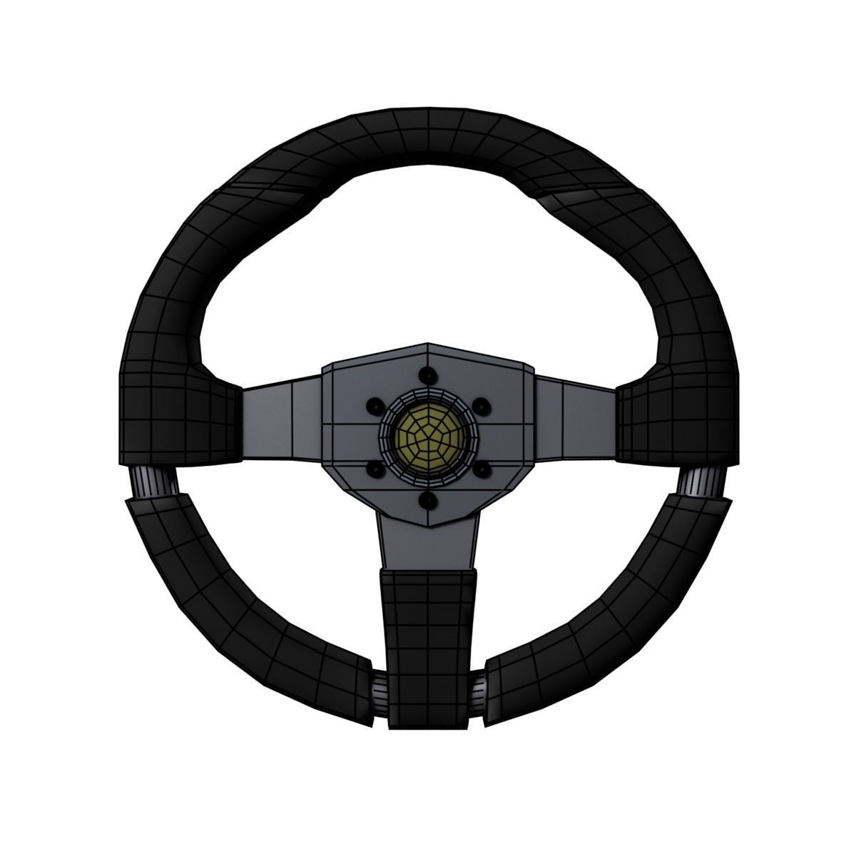 Steering Wheel Low-poly 3D model_2