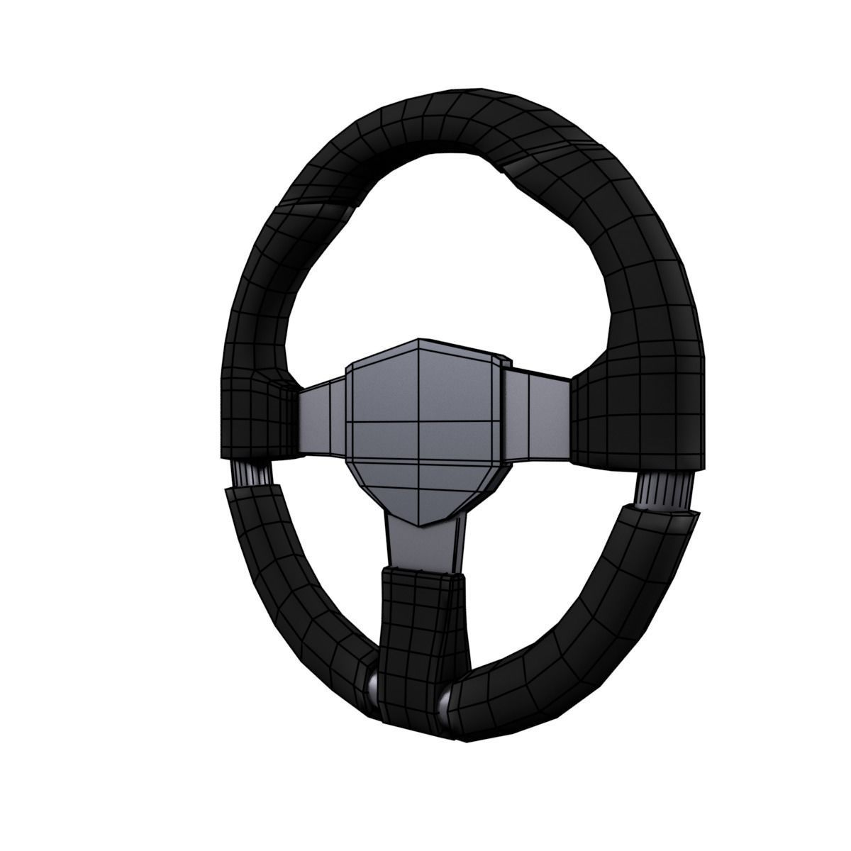 Steering Wheel Low-poly 3D model_14