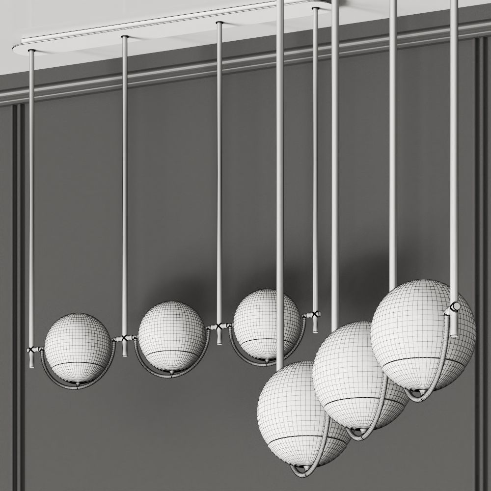 Crate and Barrel Rondure Three Globe Pendant Light 3D model_1