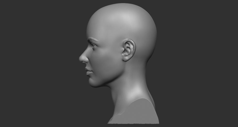 female head 3D print model_7