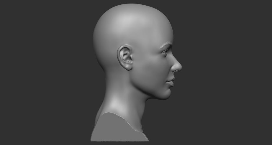 female head 3D print model_2