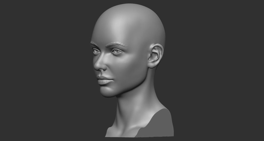 female head 3D print model_5
