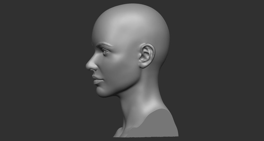 female head 3D print model_6