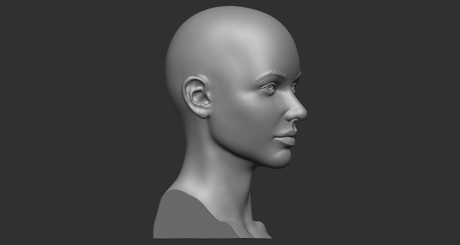 female head 3D print model_3