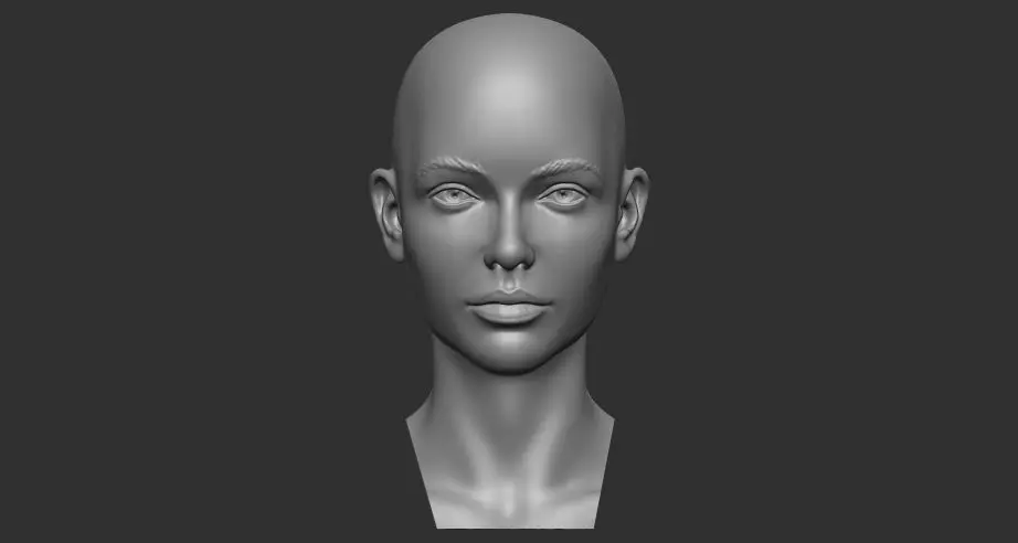 female head 3D print model_0