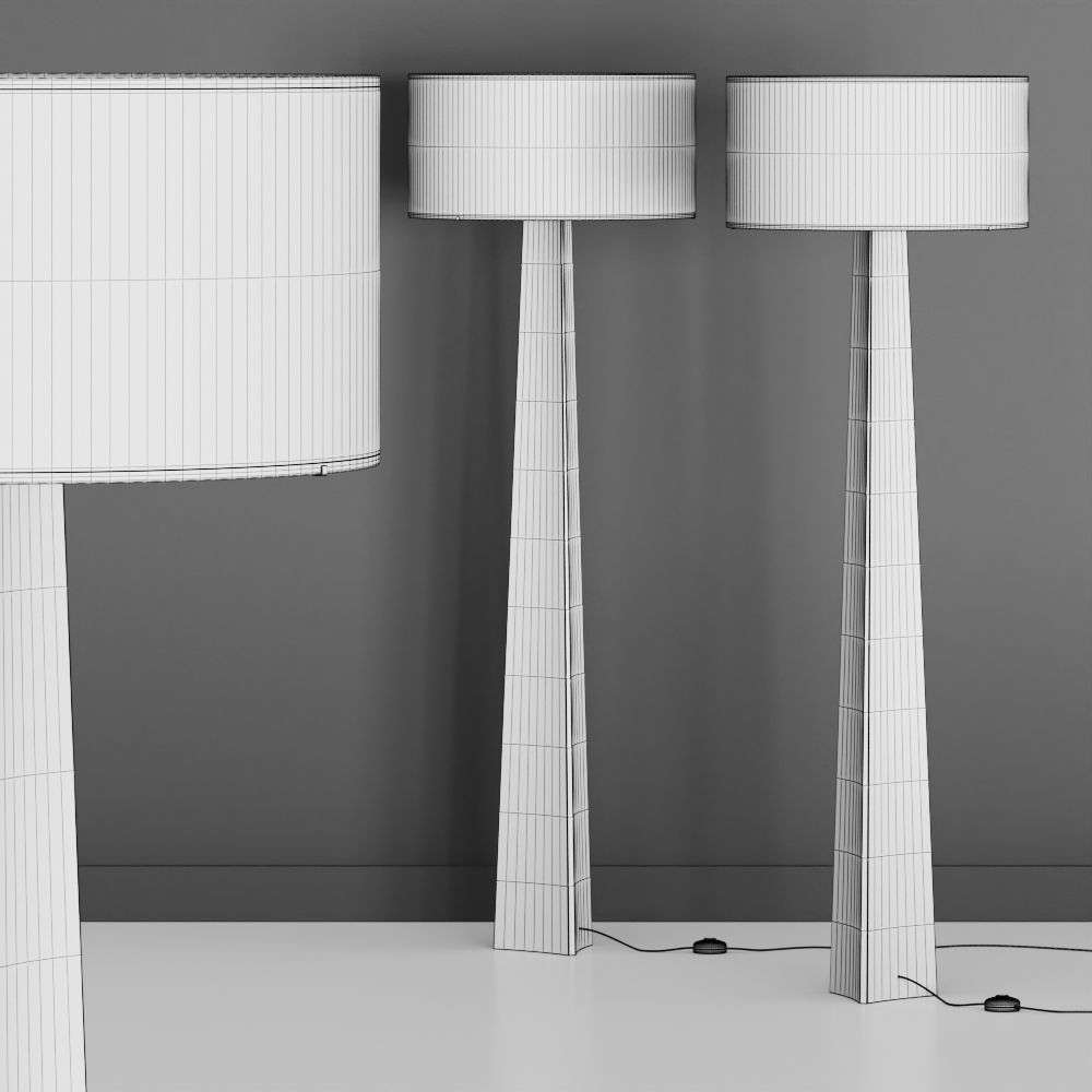 Crate and Barrel Isla Triangle Floor Lamp 3D model_1
