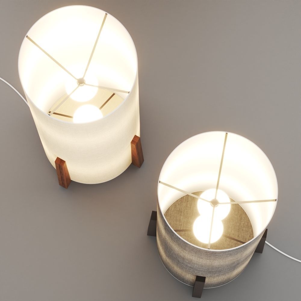 Crate and Barrel Weave Natural Floor Lamp 3D model_1