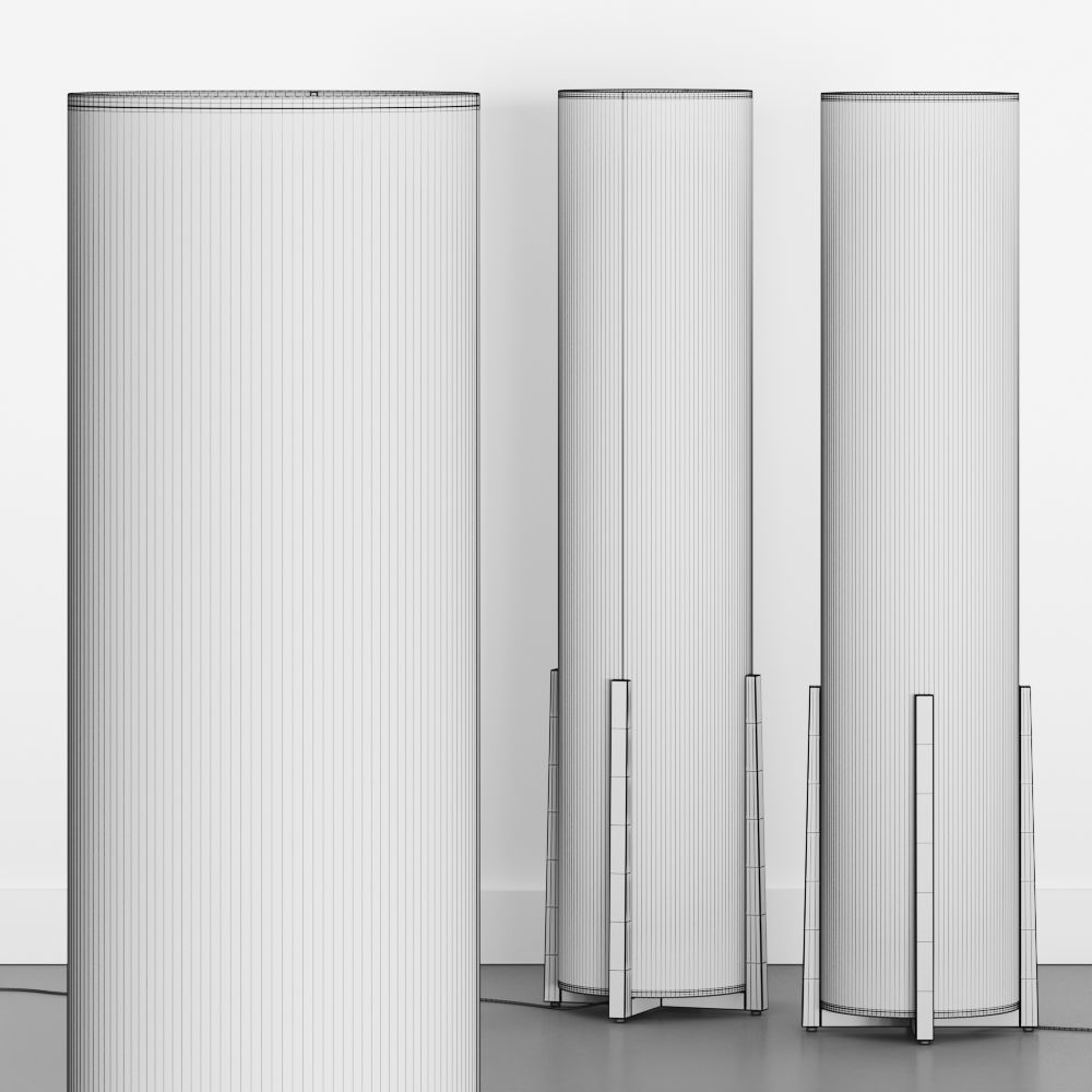 Crate and Barrel Weave Natural Floor Lamp 3D model_2