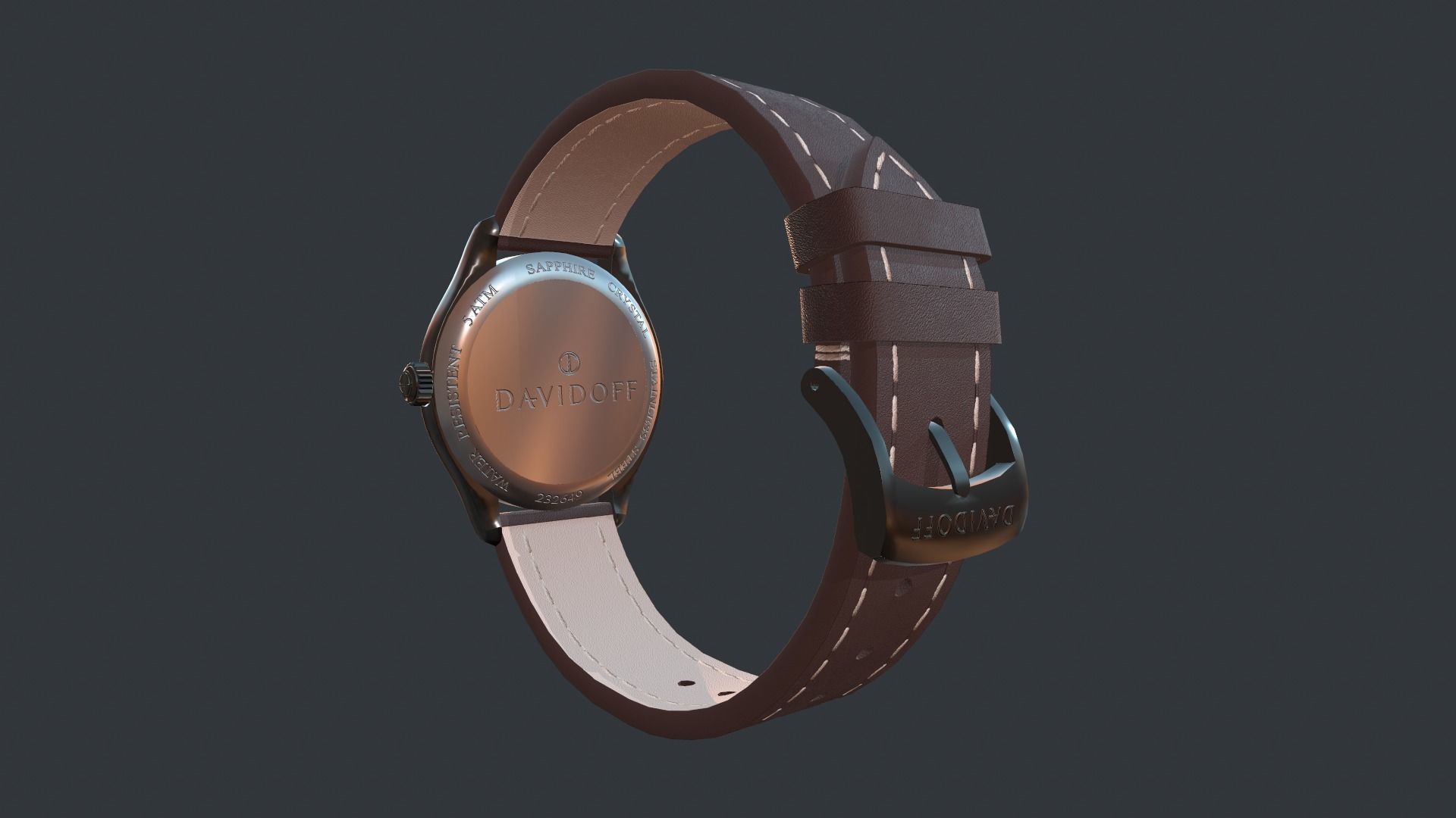 Davidoff Watch Low-poly 3D model_3