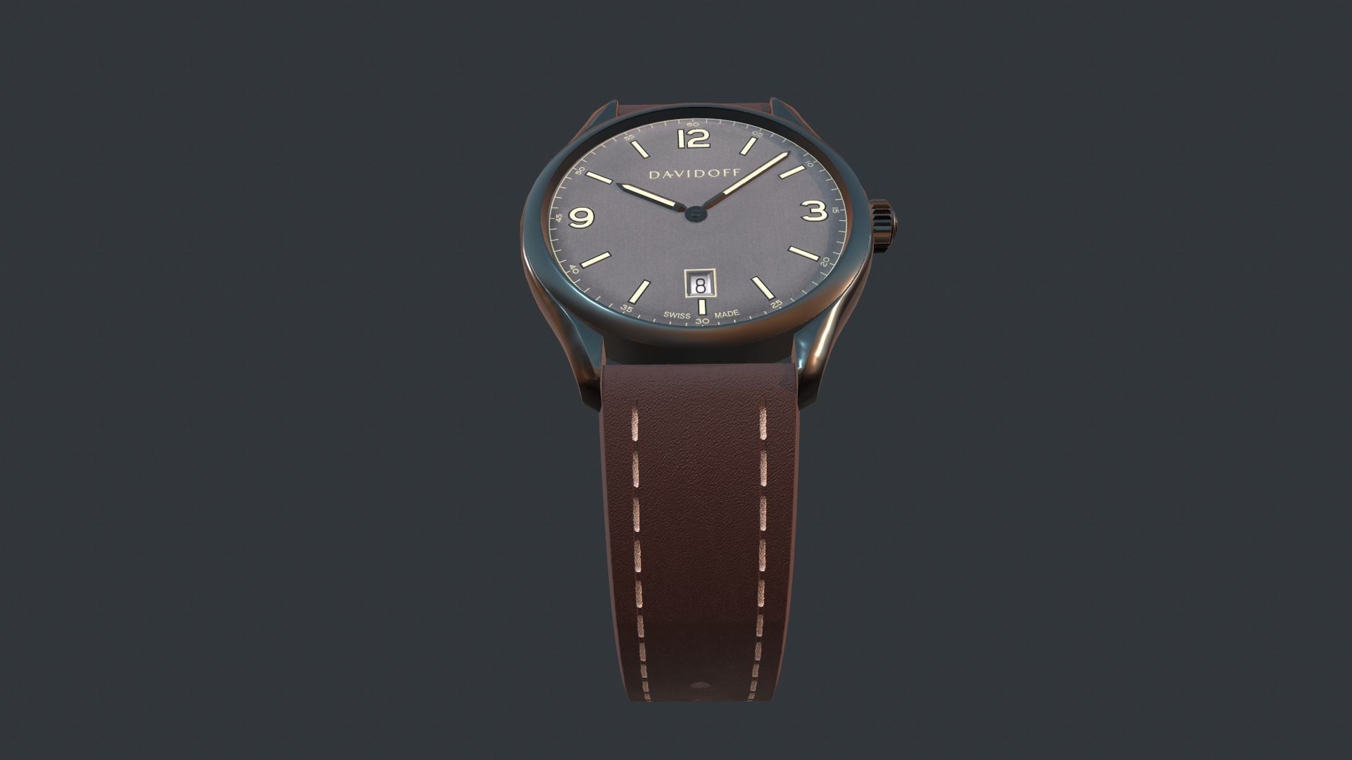 Davidoff Watch Low-poly 3D model_10