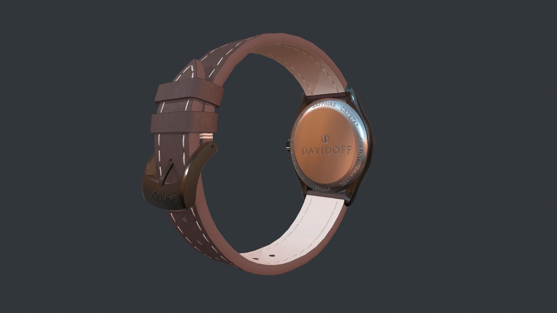 Davidoff Watch Low-poly 3D model_5