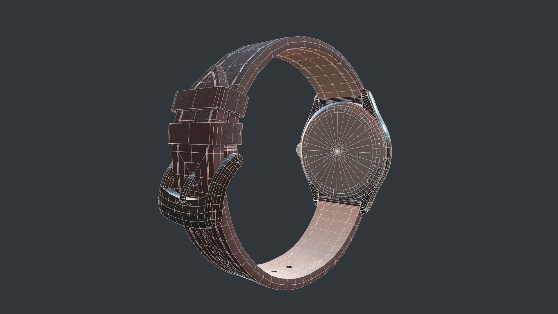 Davidoff Watch Low-poly 3D model_13