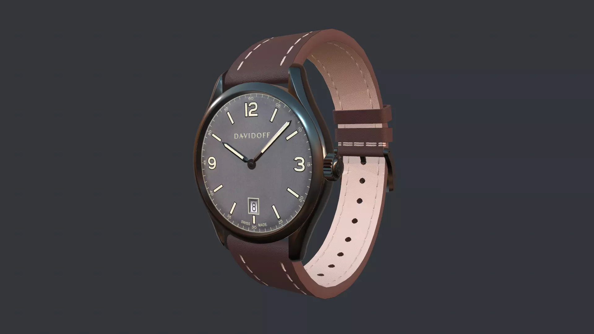 Davidoff Watch Low-poly 3D model_0