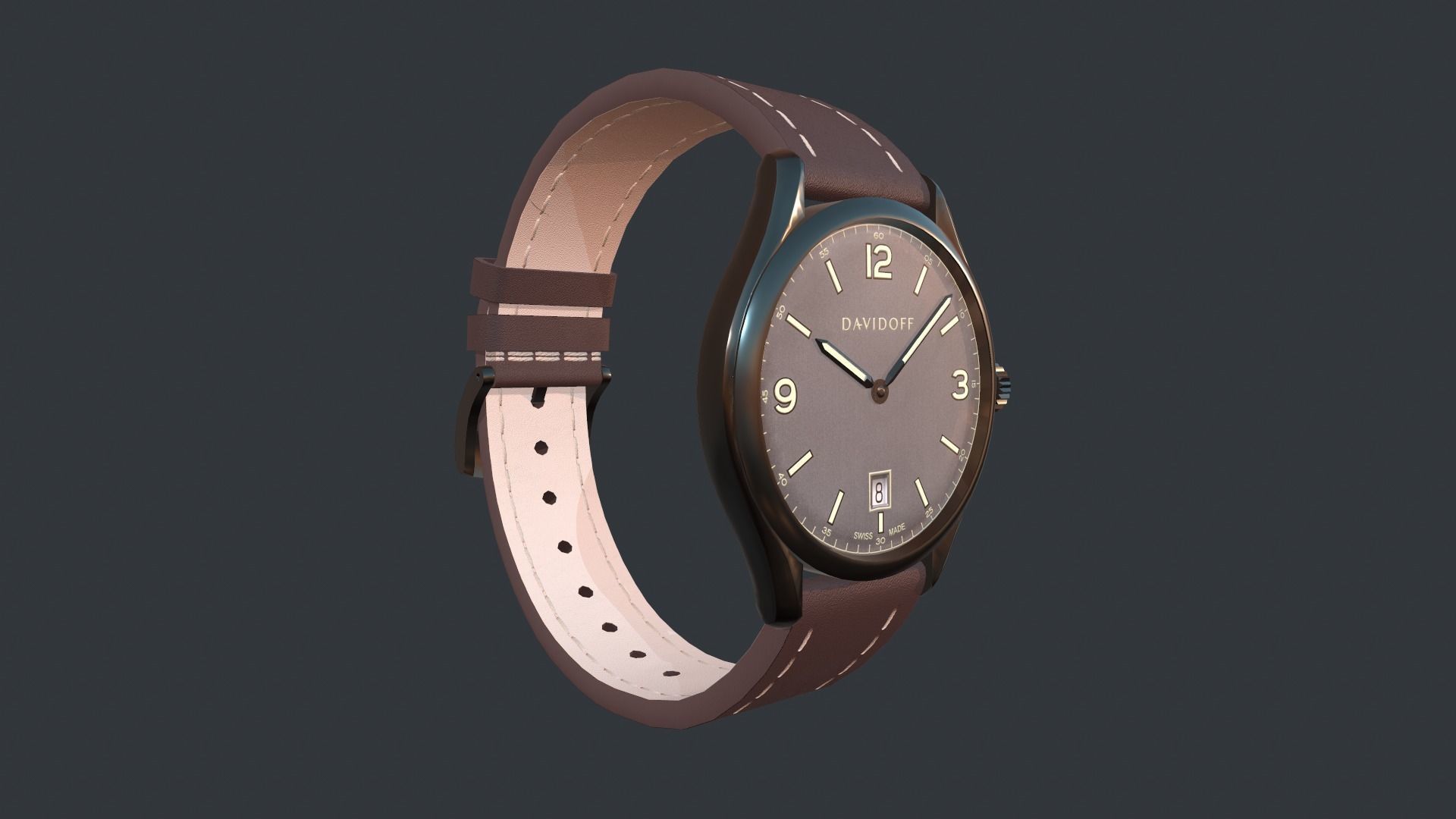 Davidoff Watch Low-poly 3D model_7