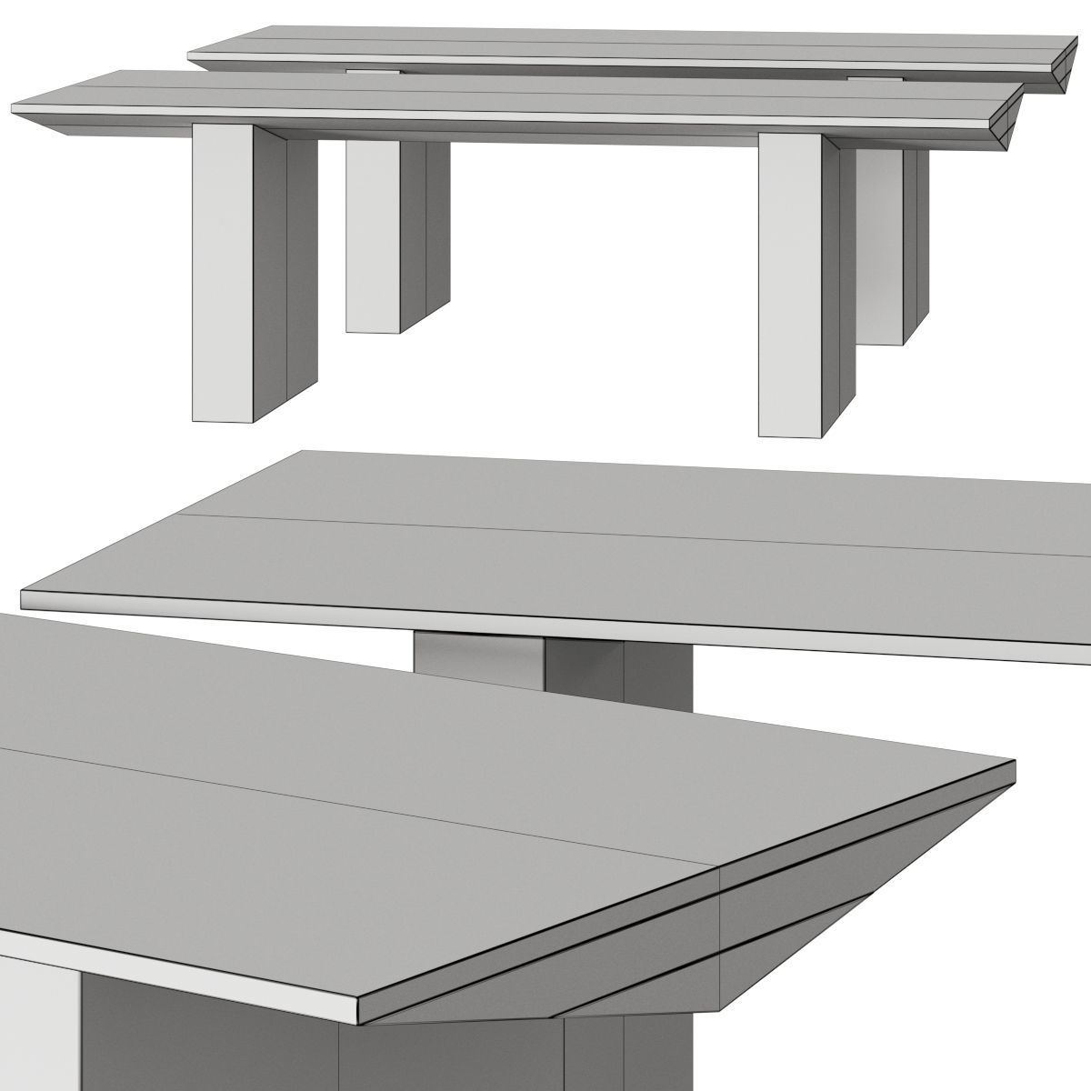 Crate and Barrel Van Dining Table 3D model_1