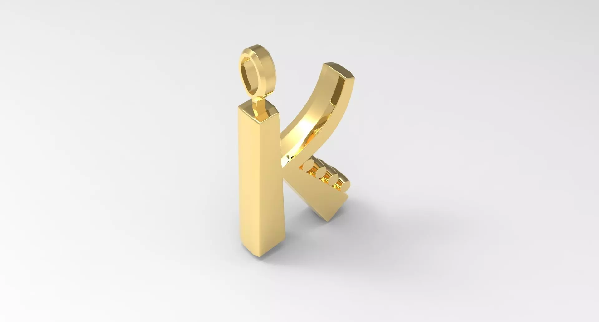 K Letter Pendant Gold 3D print model_0