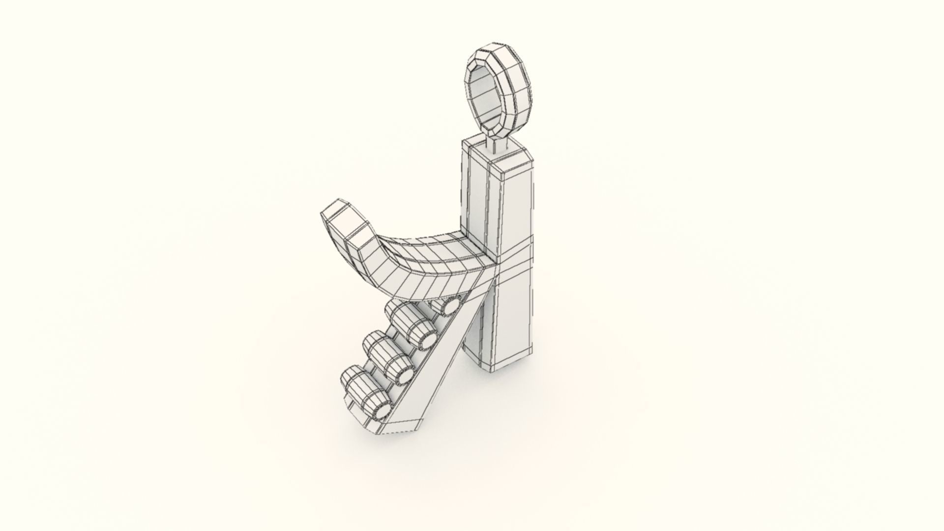 K Letter Pendant Platinum 3D print model_10