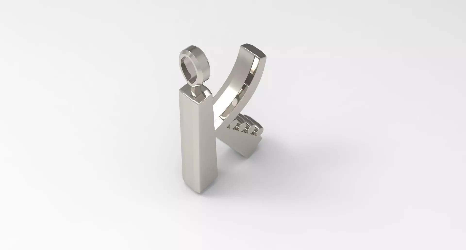K Letter Pendant Platinum 3D print model_0