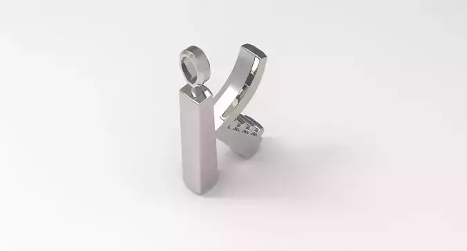 K Letter Pendant Platinum 3D print model