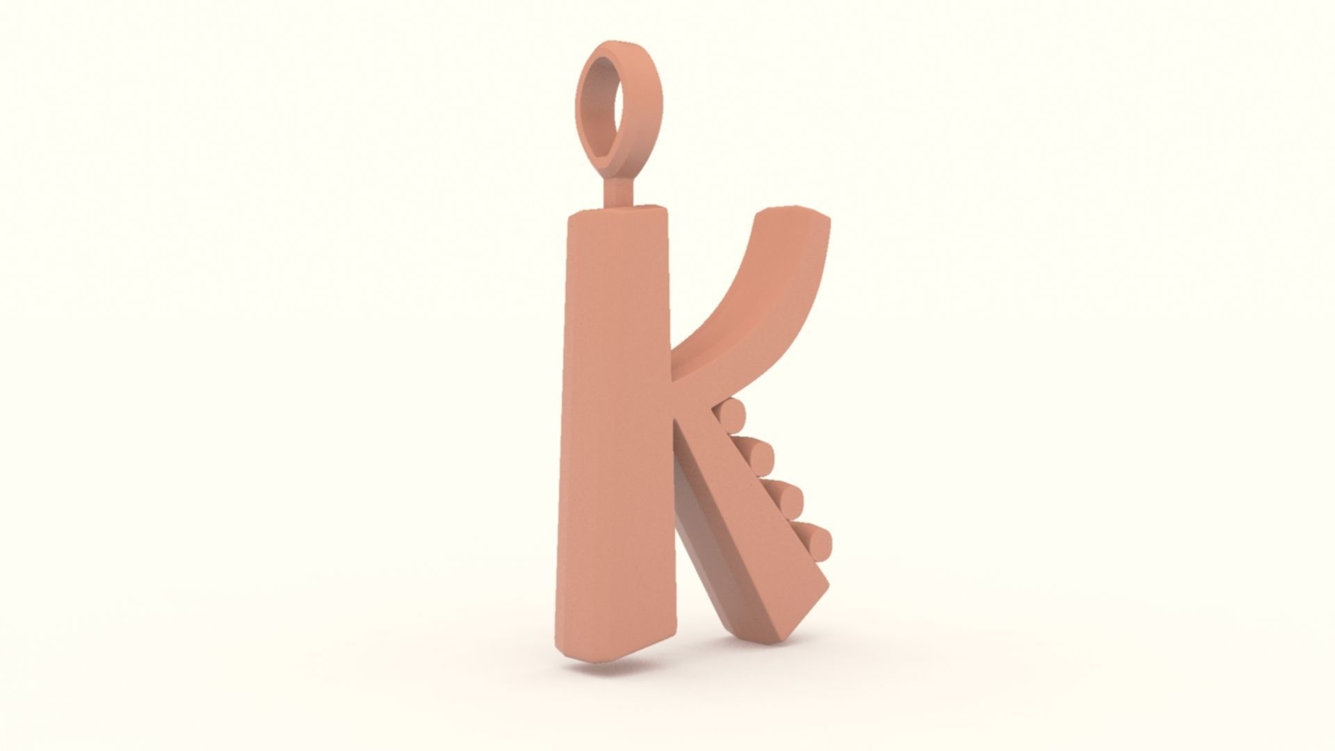 K Letter Pendant Platinum 3D print model_7