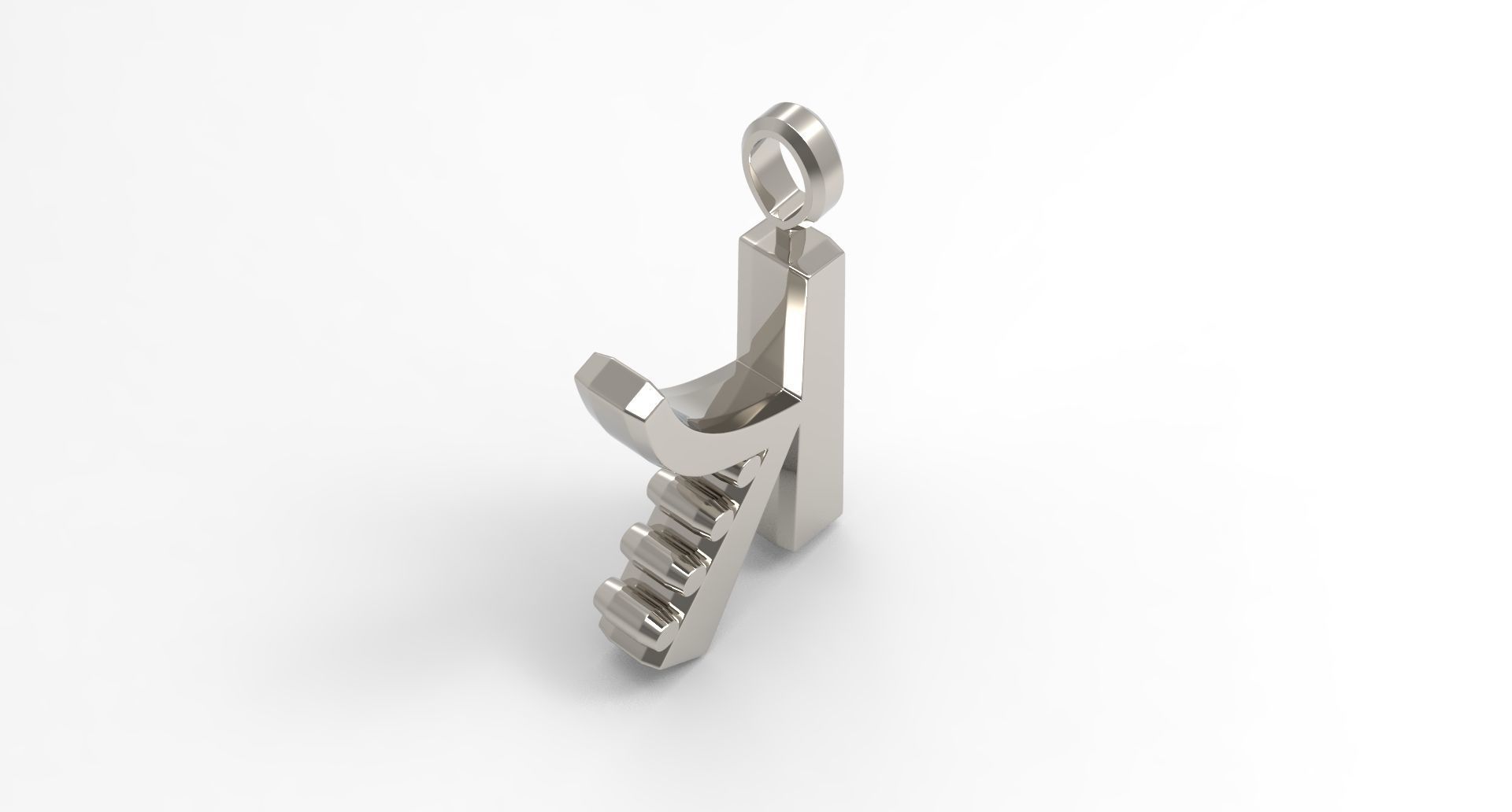 K Letter Pendant Platinum 3D print model_2