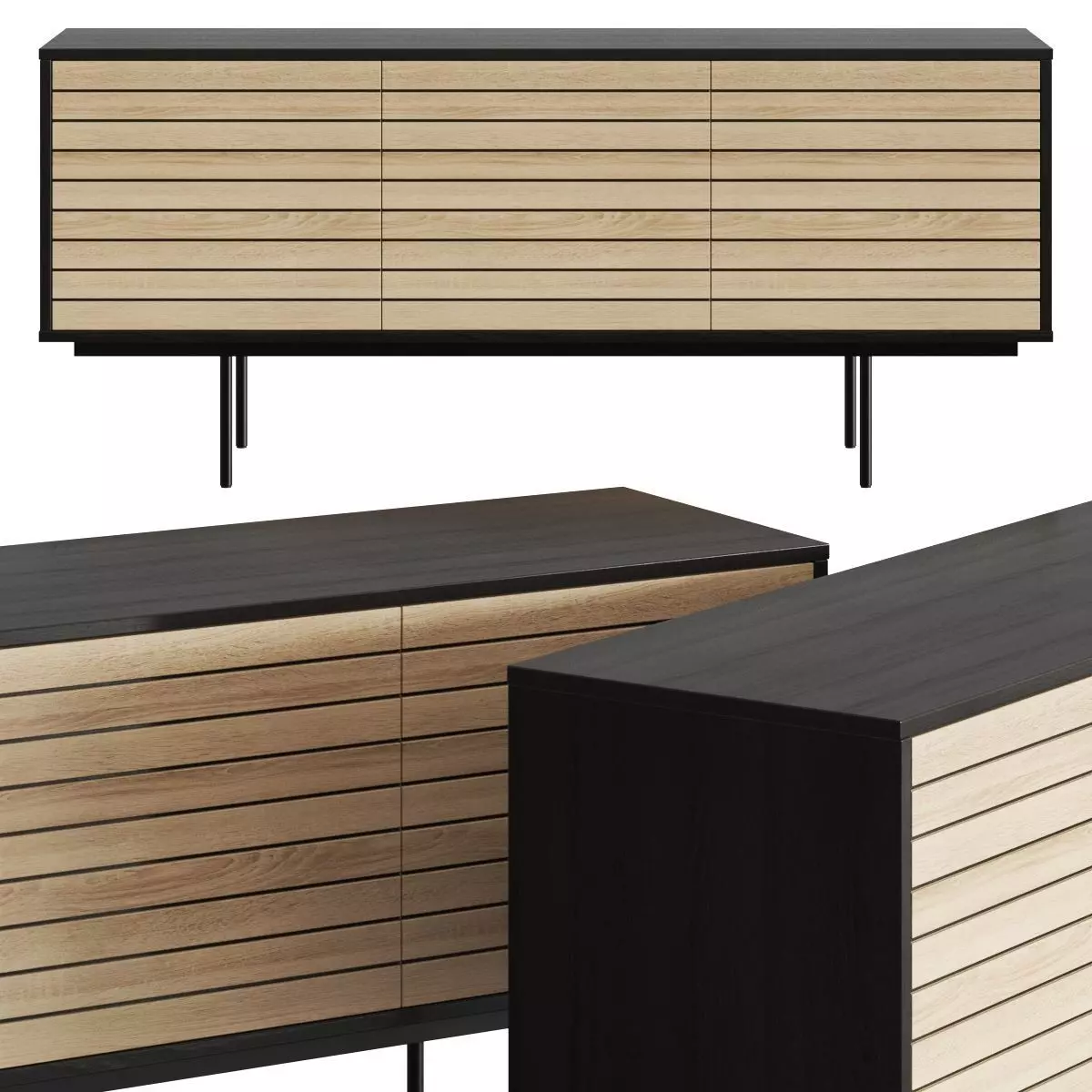 Woodman Stripe Sideboard 3D model_0