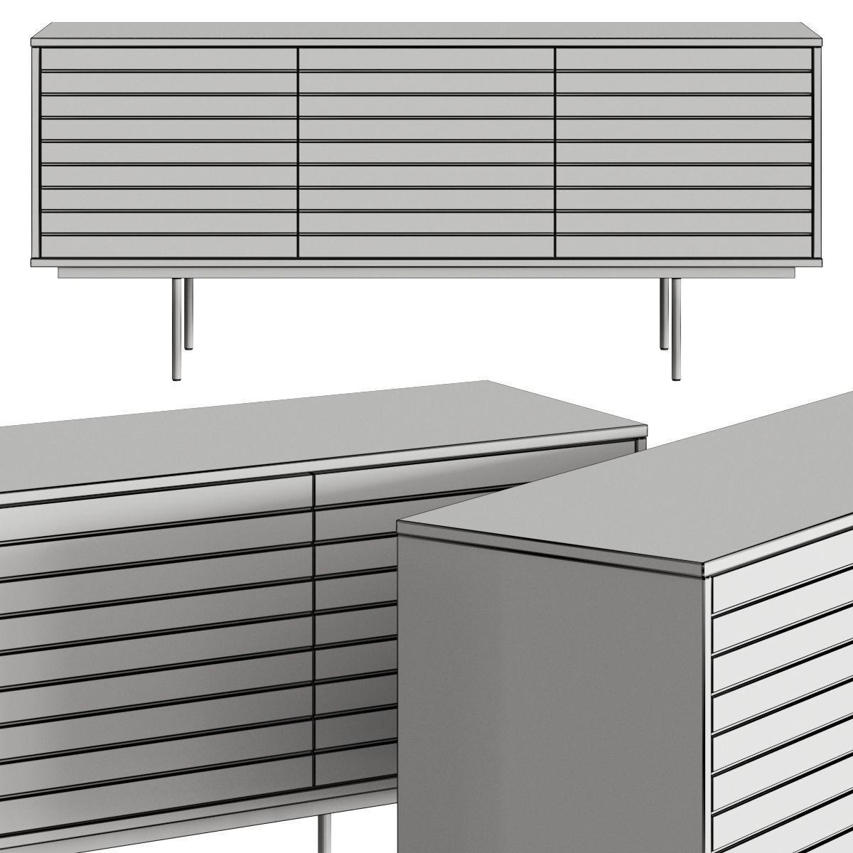Woodman Stripe Sideboard 3D model_1