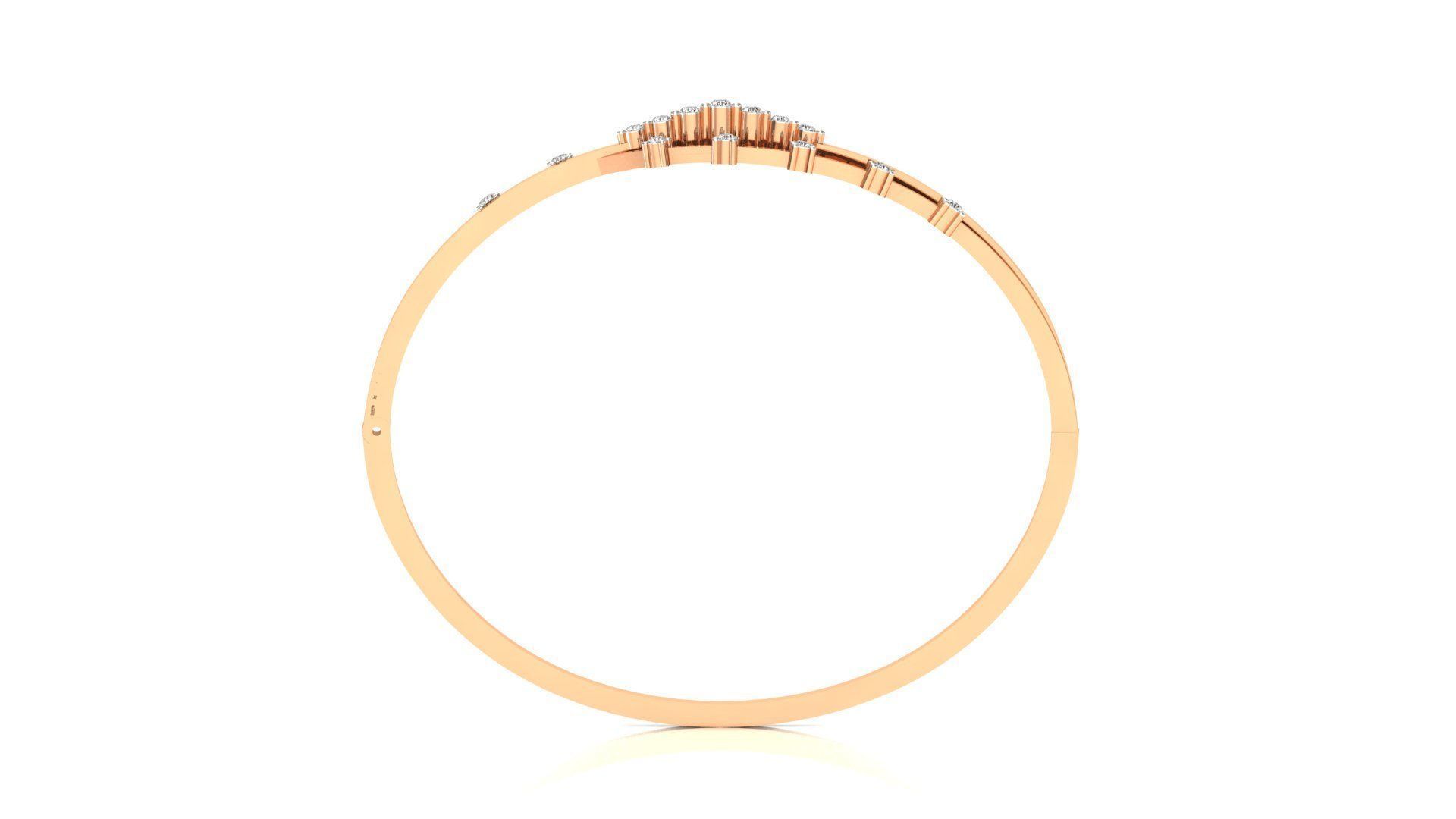 Bracelet-55 rose gold ring with diamonds 3D print model_6