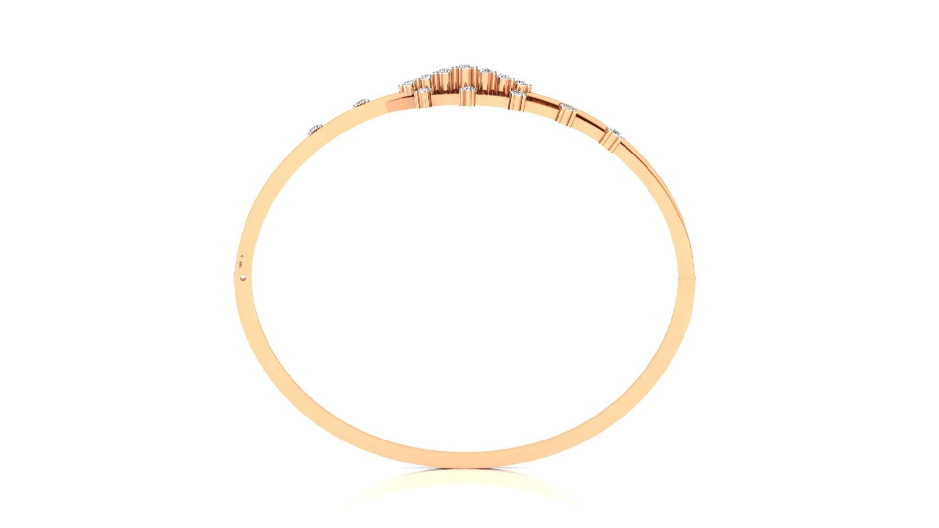 Bracelet-55 rose gold ring with diamonds 3D print model_7